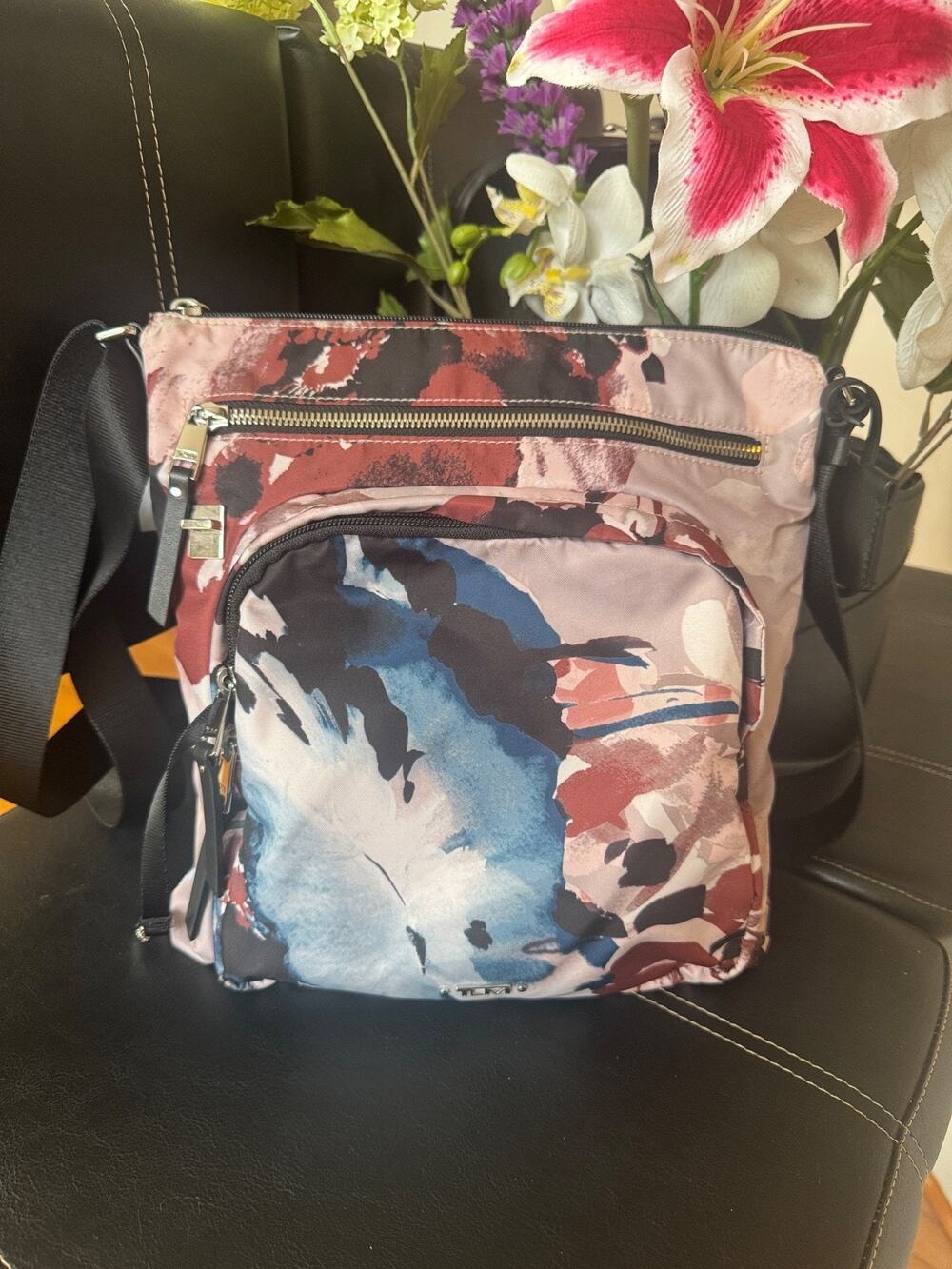 TUMI Voyageur Carmel Crossbody Bag HARPER Floral Nylon 125102 (PU300